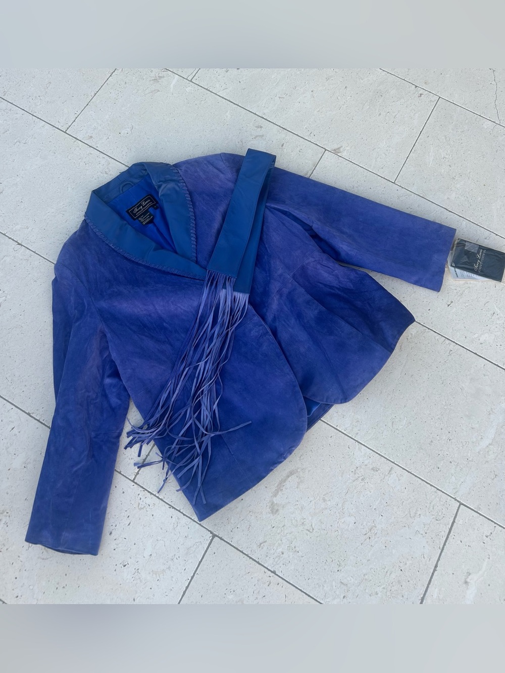 NWT TERRY LEWIS Purple Suede Leather Jacket XXL w/Matching Fringe Tassel Belt - Picture 4 of 16
